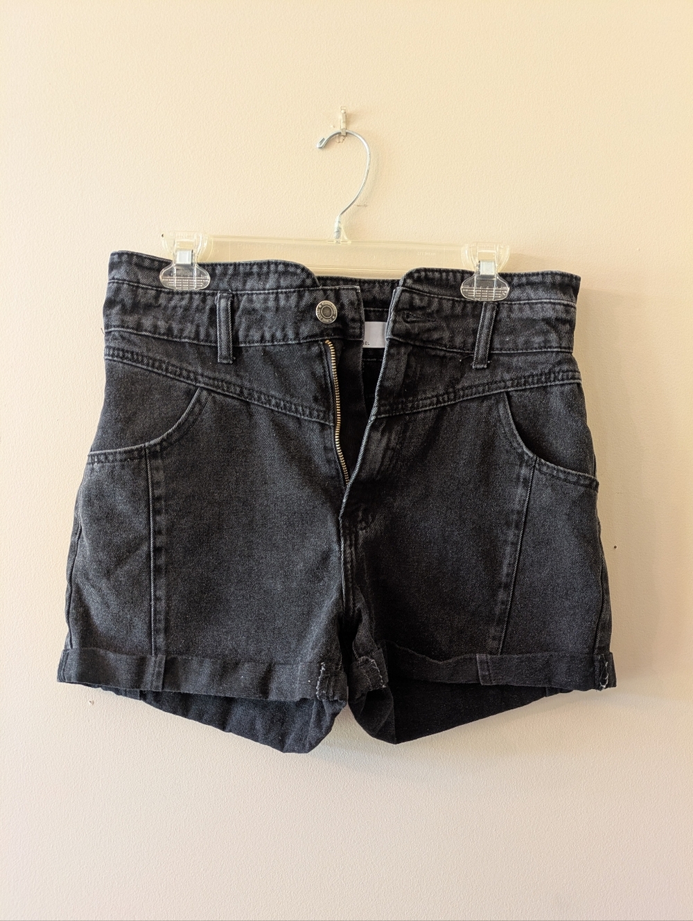 High-Rise Flying Angel Black Denim Women’s Shorts